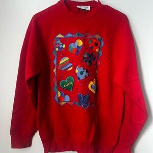 90s Vintage Heart Valentine’s Day Graphic Sweater